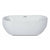 ALFI AB8838 59 inch White Oval Acrylic Free Standing Soaking Bathtub with polished chrome and drain in a white background, 1 person capacity, front view