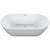 ALFI AB8839 67 inch White Oval Acrylic Free Standing Soaking Bathtub drain and polished chrome overflow in a white background, 1 person capacity, top view