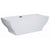 ALFI AB8840 67 inch White Rectangular Acrylic Free Standing Soaking Bathtub with polished chrome overflow in a white background, 1 person capacity