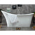 ALFI AB9915 74" White Solid Surface Smooth Resin Soaking Slipper Bathtub in a white background, 1 person capacity