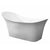 ALFI AB9915 74" White Solid Surface Smooth Resin Soaking Slipper Bathtub in a white background, 1 person capacity