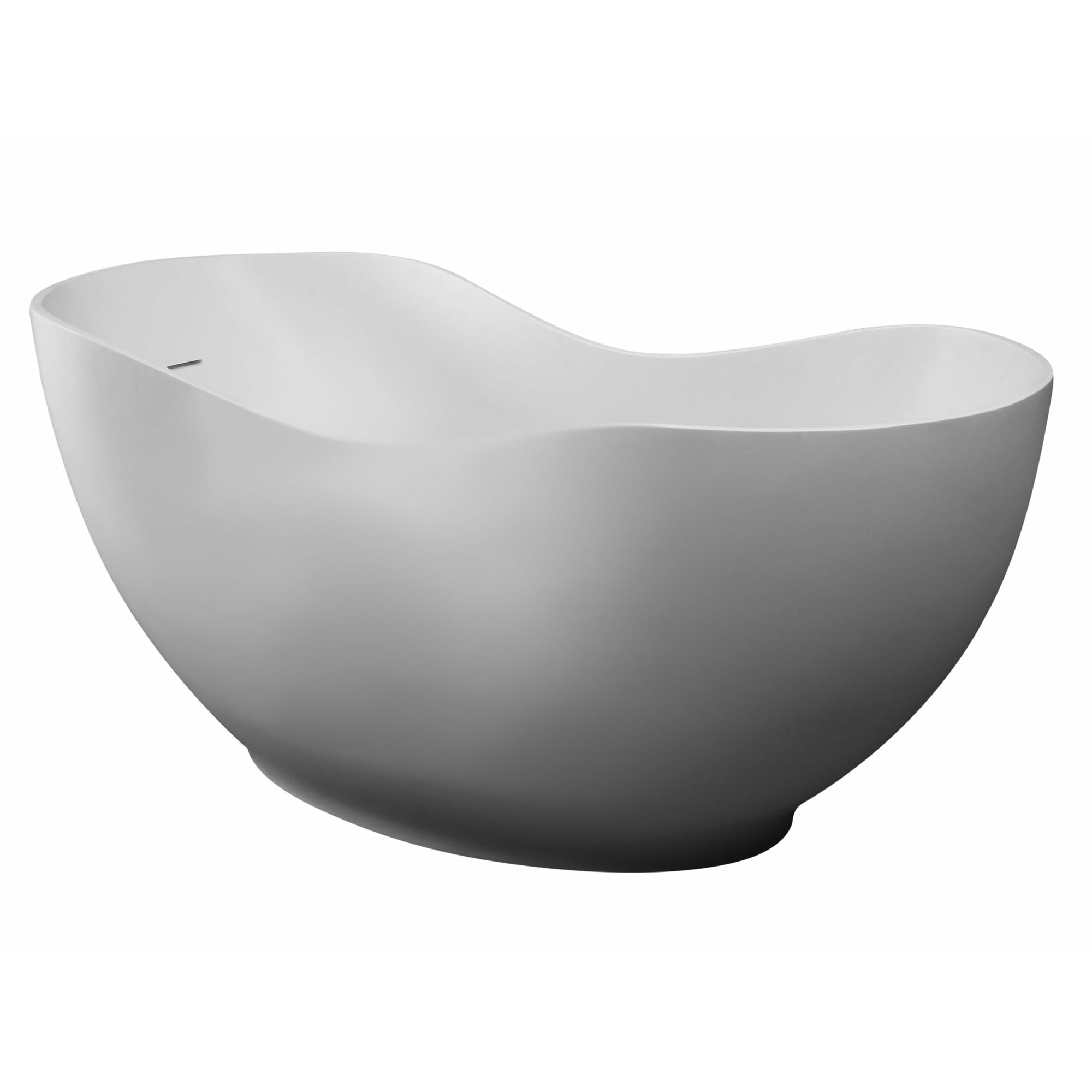 ALFI AB9949 66" White Solid Surface Smooth Resin with a matte finish Soaking Bathtub in a white background