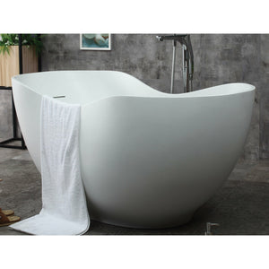ALFI AB9949 66" White Solid Surface Smooth Resin with a matte finish Soaking Bathtub in the bathroom