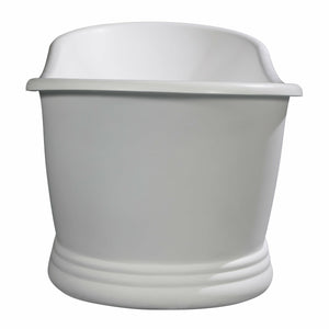ALFI AB9950 67" White Matte Pedestal Solid Surface Resin Bathtub in a white background side view