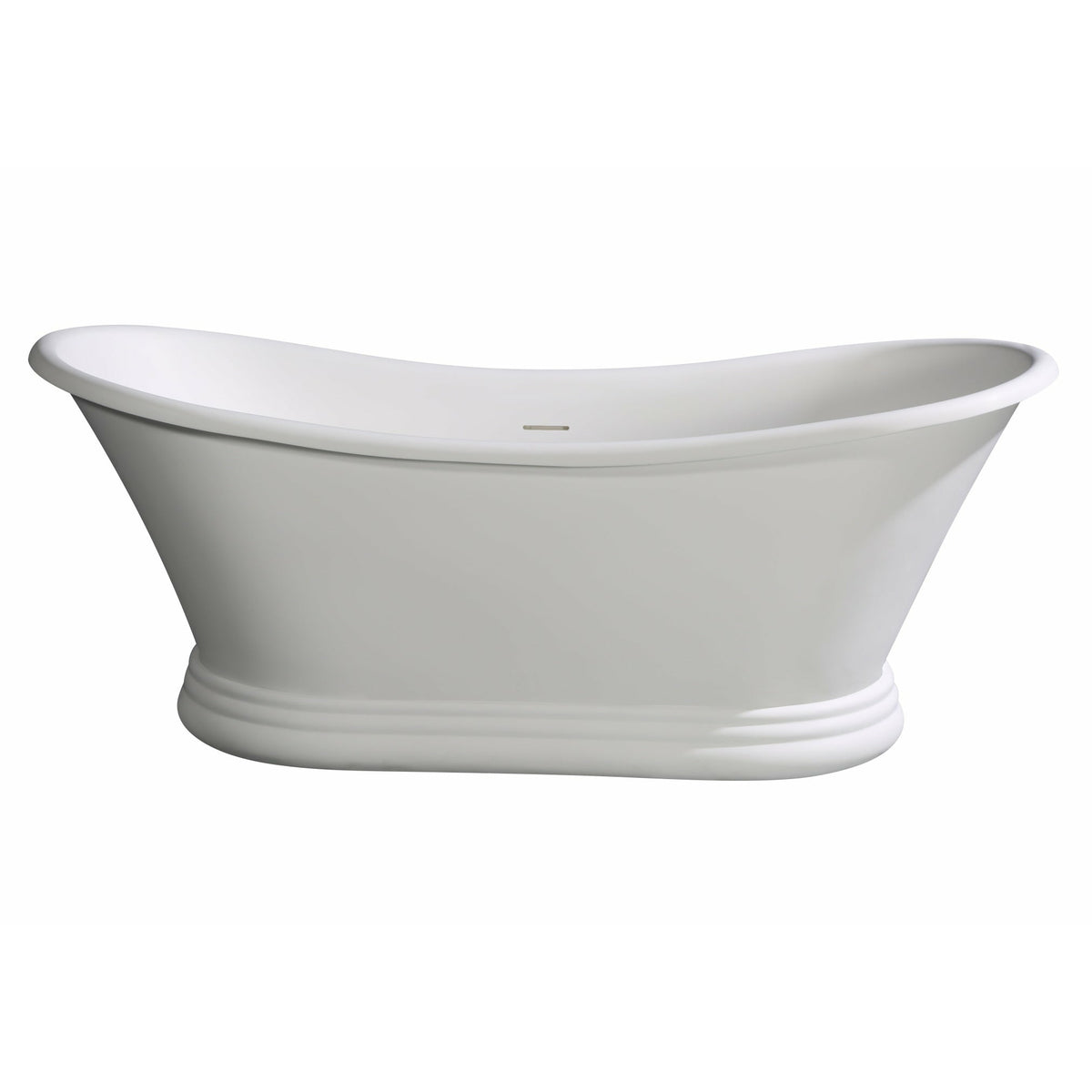 ALFI AB9950 67" White Matte Pedestal Solid Surface Resin Bathtub in a white background