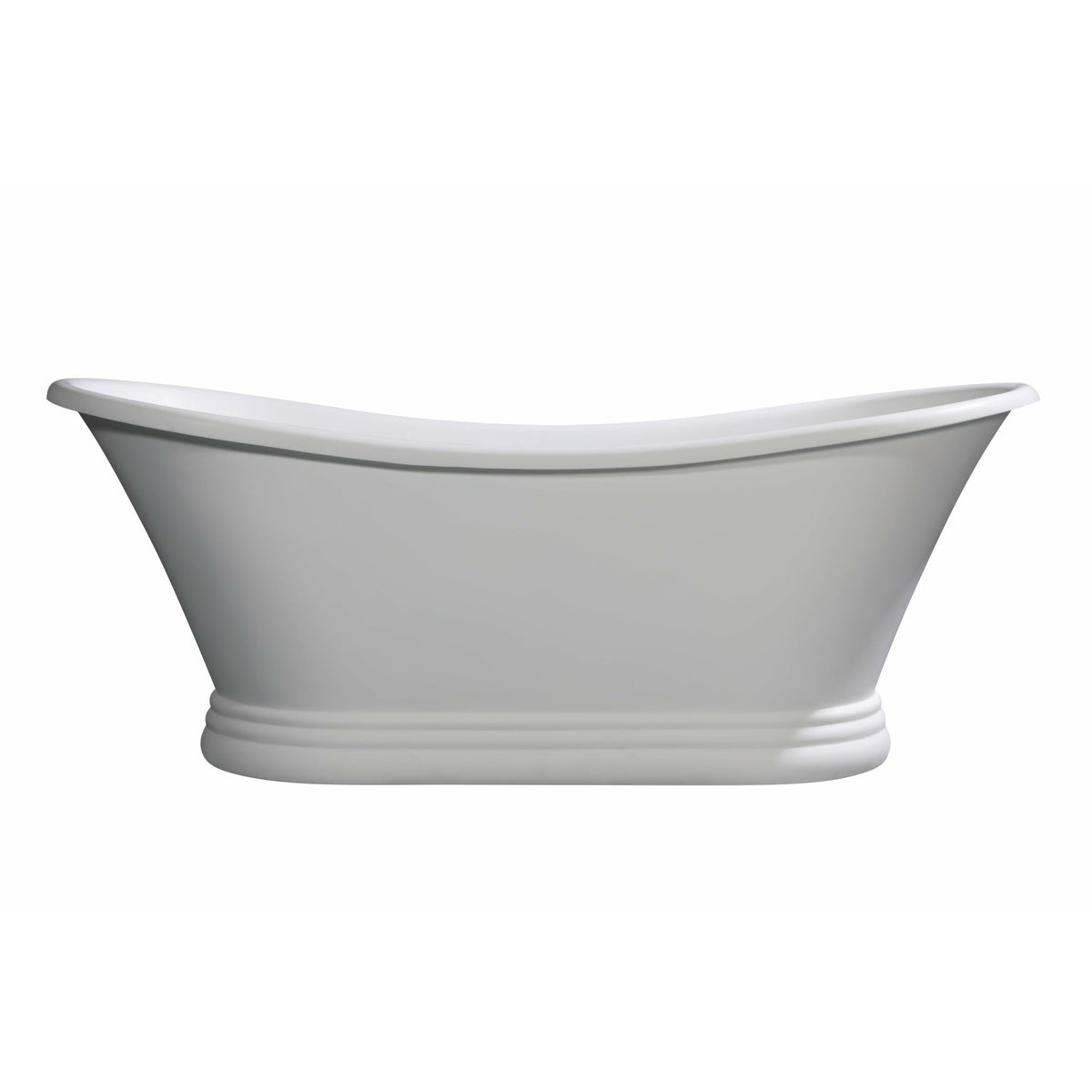 ALFI AB9950 67" White Matte Pedestal Solid Surface Resin Bathtub in a white background