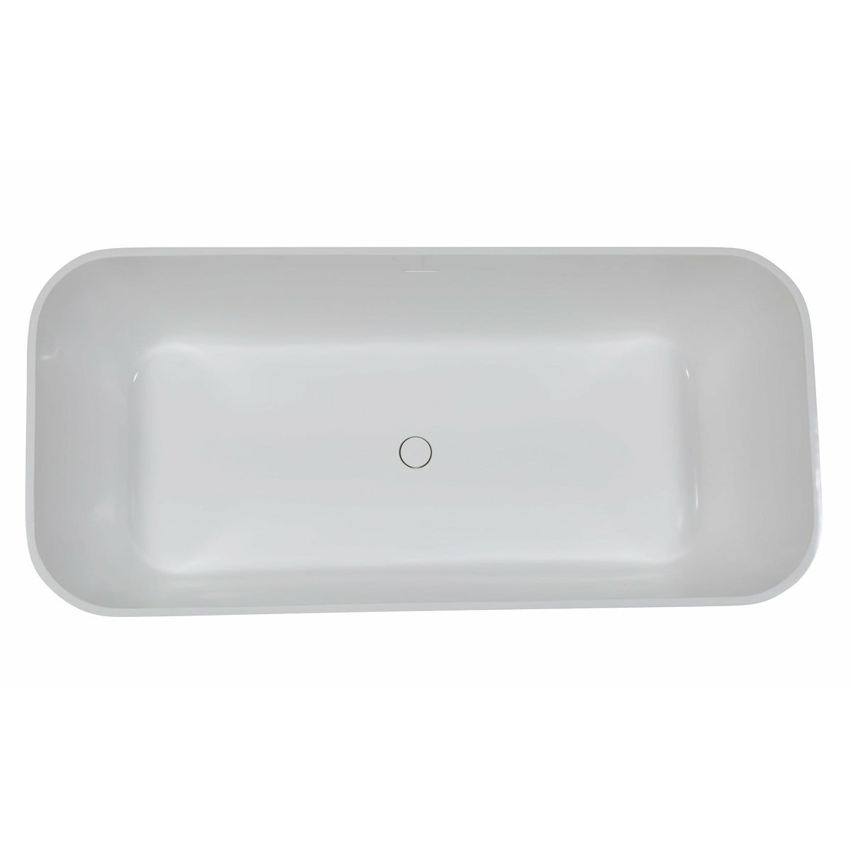 ALFI brand 67" Black & White Matte Rectangular Solid Surface Resin Soaking Bathtub with Smooth Resin Composite Material with a Matte White Finish Inside and a Matte Black Painted Finish on the Outside AB9952BM - Top View - Vital Hydrotherapy