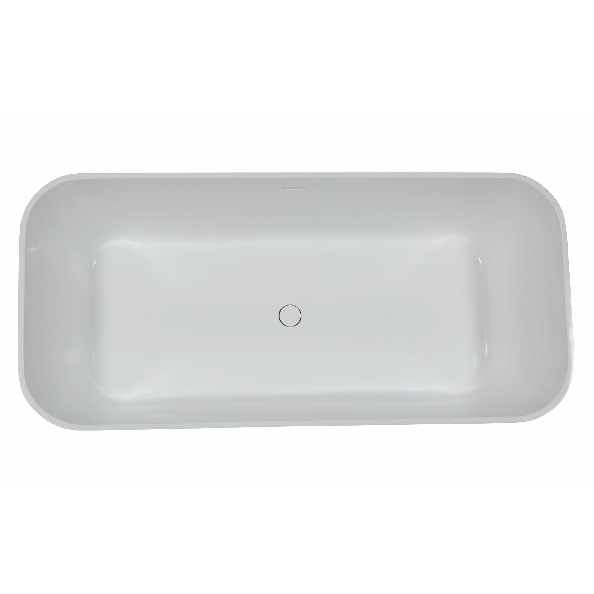 ALFI brand 67" Black & White Matte Rectangular Solid Surface Resin Soaking Bathtub with Smooth Resin Composite Material with a Matte White Finish Inside and a Matte Black Painted Finish on the Outside AB9952BM - Vital Hydrotherapy