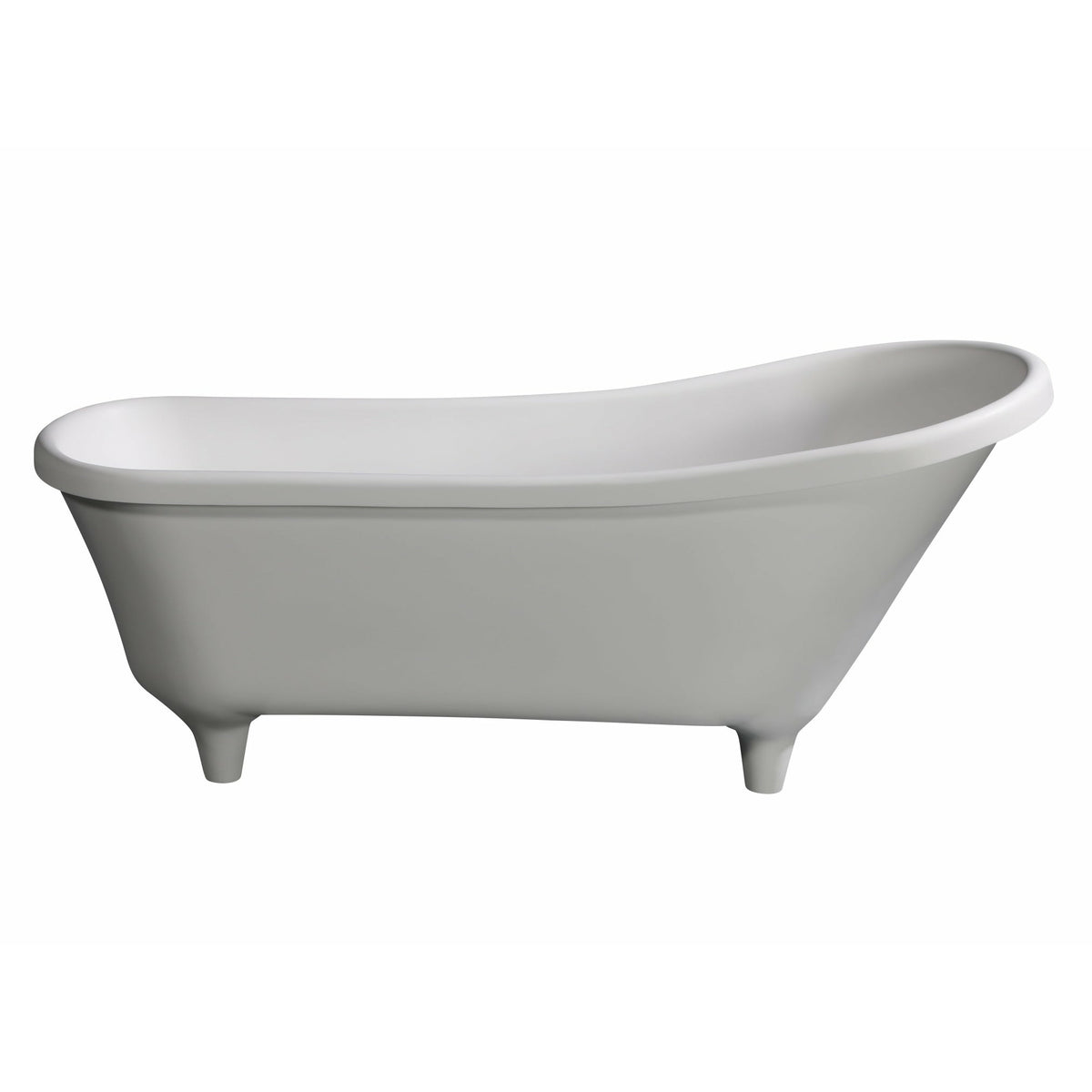 ALFI AB9960 67" White Matte Clawfoot Solid Surface Resin Bathtub with a matte finish in a white background