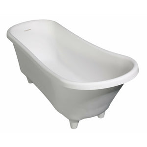 ALFI AB9960 67" White Matte Clawfoot Solid Surface Resin Bathtub with a matte finish in a white background