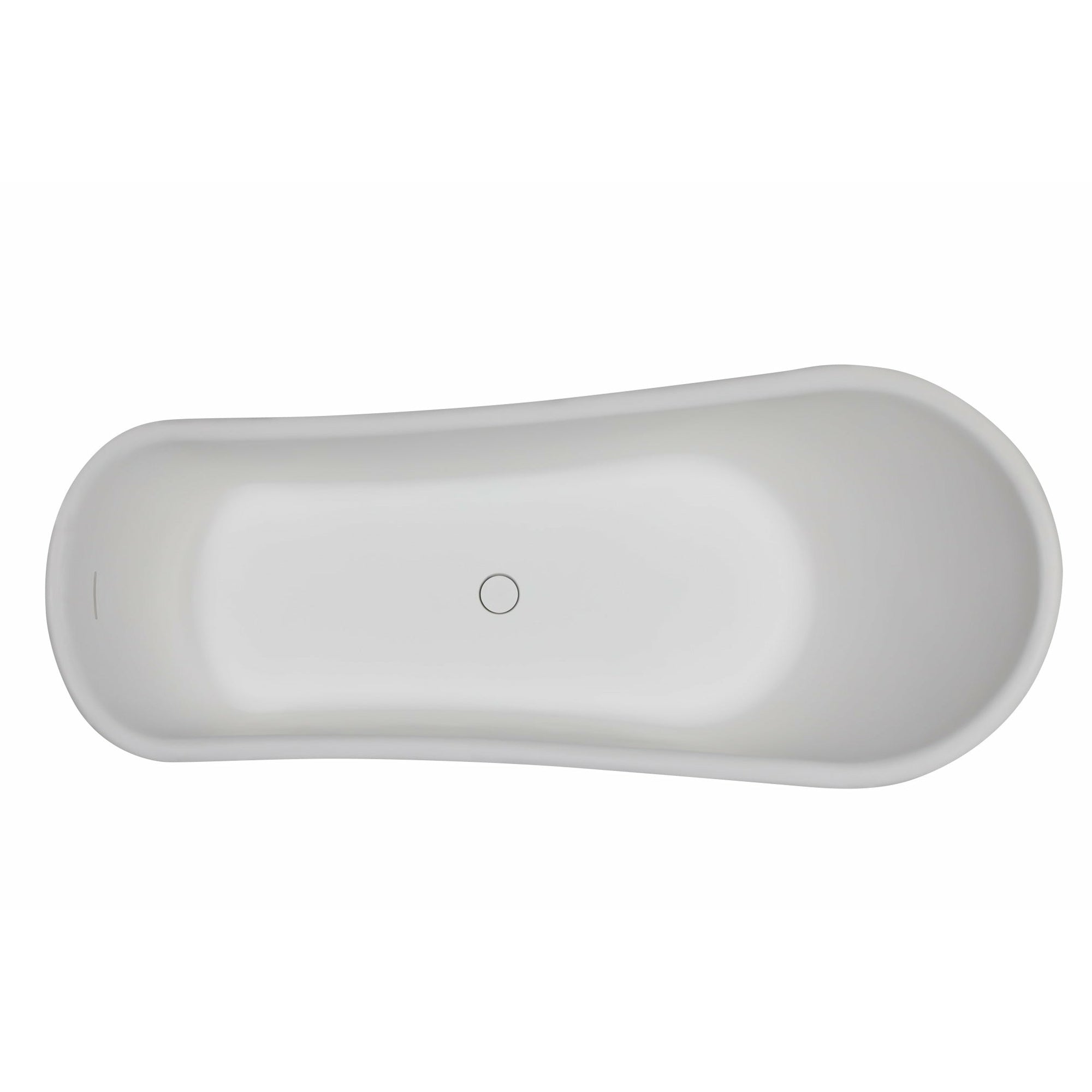 ALFI AB9960 67" White Matte Clawfoot Solid Surface Resin Bathtub with a matte finish in a white background