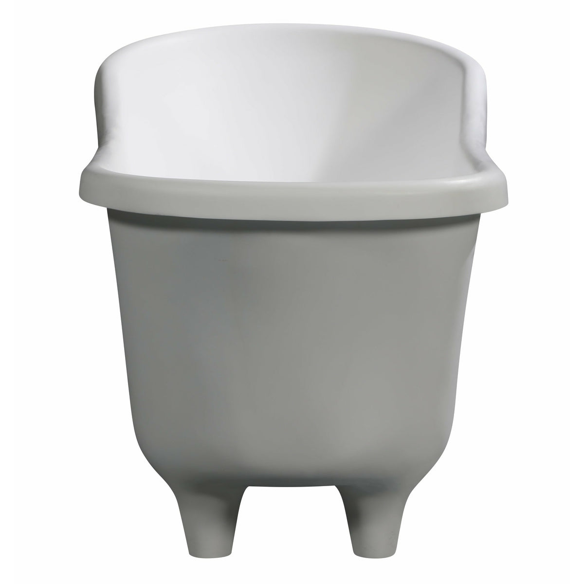 ALFI AB9960 67" White Matte Clawfoot Solid Surface Resin Bathtub with a matte finish in a white background side view