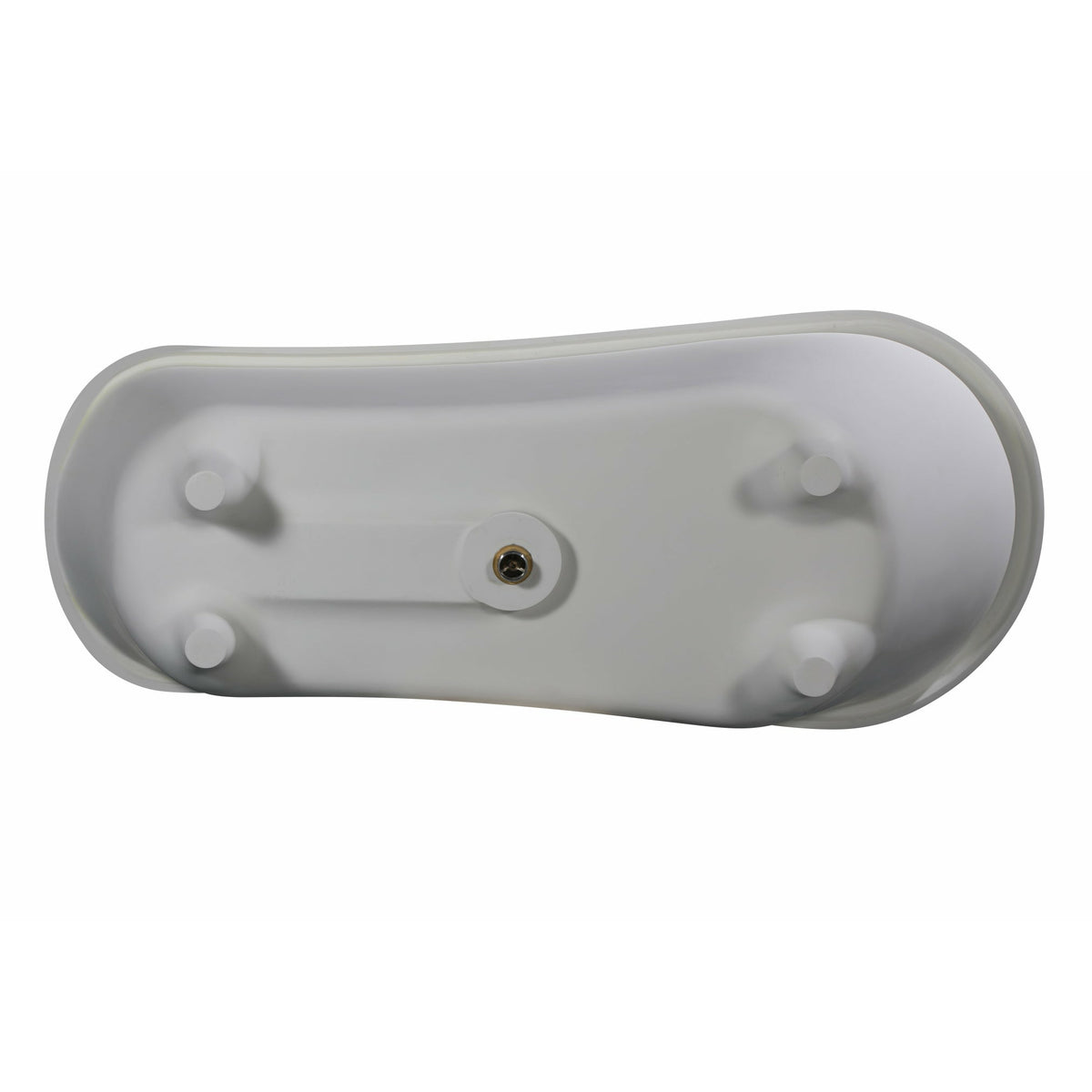 ALFI AB9960 67" White Matte Clawfoot Solid Surface Resin Bathtub with a matte finish with matte matching pop-up drain in a white background bottom outside view