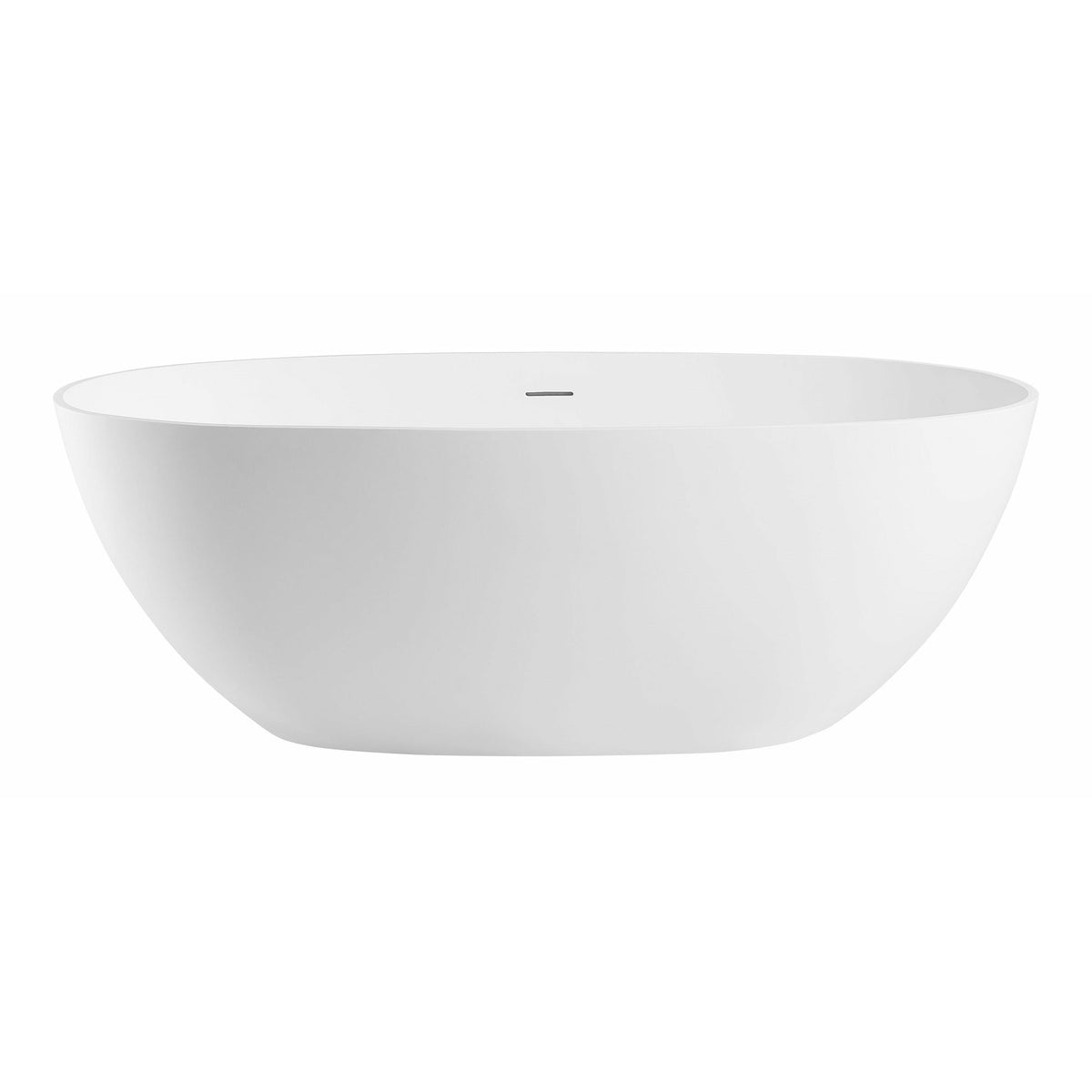 ALFI 59-Inch Oval White Solid Surface Freestanding Resin Soaking Bathtub with Built-in overflow AB9975 - Smooth Resin Composite Material With a Matte Finish - Vital Hydrotherapy