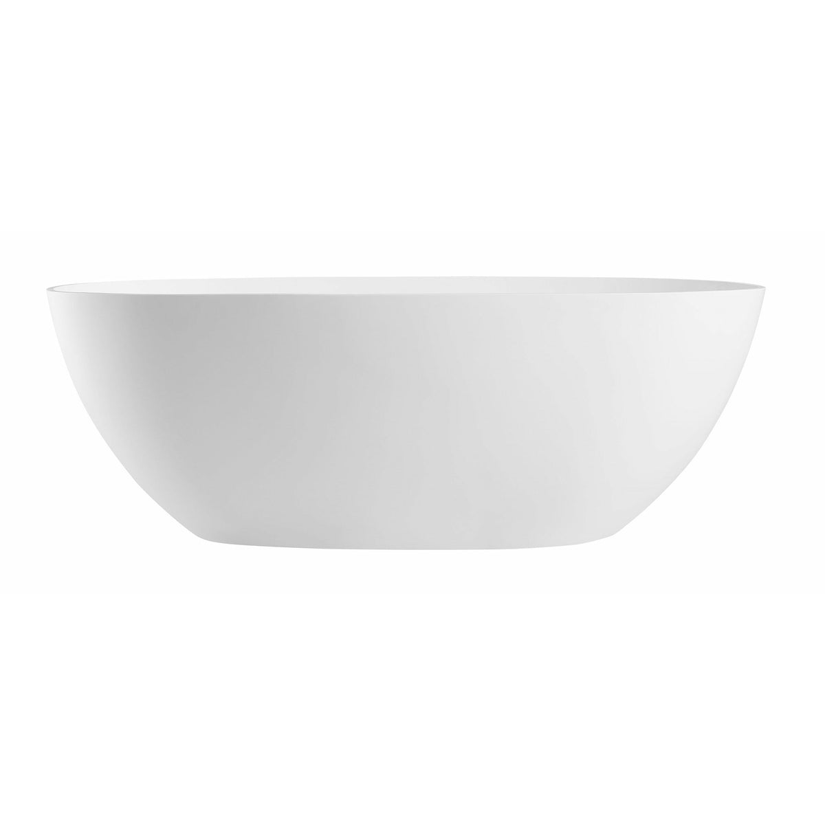 ALFI 59-Inch Oval White Solid Surface Freestanding Resin Soaking Bathtub with Built-in overflow AB9975 - Smooth Resin Composite Material With a Matte Finish - Vital Hydrotherapy