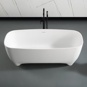 ALFI AB9980 67" White Matte Solid Surface Resin Bathtub in the bathroom