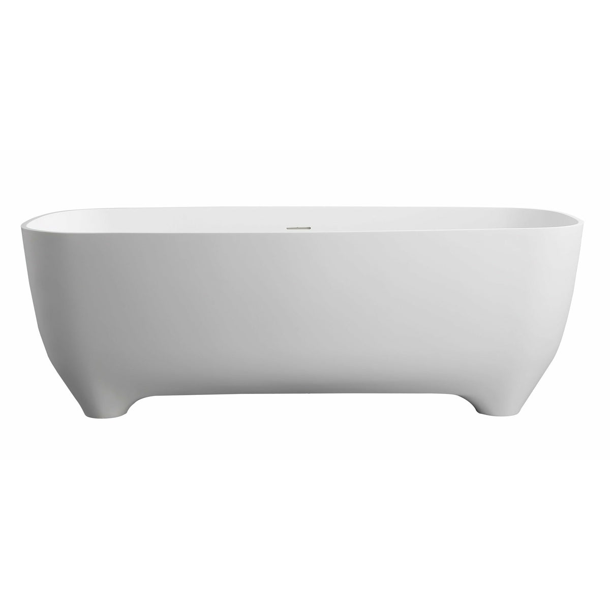 ALFI AB9980 67" White Matte Solid Surface Resin Bathtub in a white background