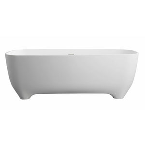 ALFI AB9980 67" White Matte Solid Surface Resin Bathtub in a white background