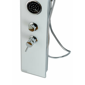ALFI ABSP50W volume control shower mixer valve and body spray jet in a white background