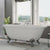 Cambridge Plumbing Double Ended Acrylic Clawfoot Soaking Tub ( White Gloss Finish) and Complete Plumbing Package ADE-463D-2-PKG-7DH - with brushed nickel ball and claw feet  and brushed nickel plumbing package - Vital Hydrotherapy