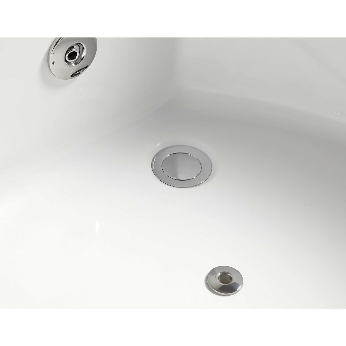 EAGO AM156ETL 5 ft Clear Corner Acrylic Whirlpool Bathtub for Two - tempered glass front panel, fiberglass and stainless steel-reinforced MaxLoad™ high gloss acrylic with jets