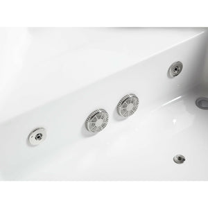 EAGO AM156ETL 5 ft Clear Corner Acrylic Whirlpool Bathtub for Two - tempered glass front panel, fiberglass and stainless steel-reinforced MaxLoad™ high gloss acrylic with jets