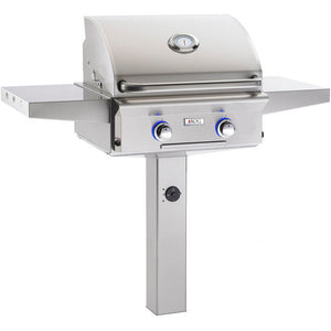American Outdoor Grill 24-inch "L" Series in-ground Post Grill Only - Solid State Electronic Ignition - Solid Brass Valves - Analog Heat Indicator/ Thermometer - 24NGL-00SP - Vital Hydrotherapy
