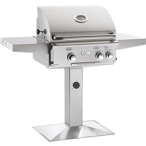 American Outdoor Grill 24-inch "L" Series Patio Post and Base Grill Complete - Solid State Electronic Ignition - Solid Brass Valves - Analog Heat Indicator/ Thermometer - 24NPL - Vital Hydrotherapy