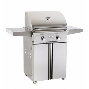 American Outdoor Grill 24-inch “L” Series Portable Grill with Halogen Interior Lights - Stainless Steel Cabinet Cart - Solid State Electronic Ignition - Solid Brass Valves - Analog Heat Indicator/ Thermometer - 24PCL-00SP - Vital Hydrotherapy