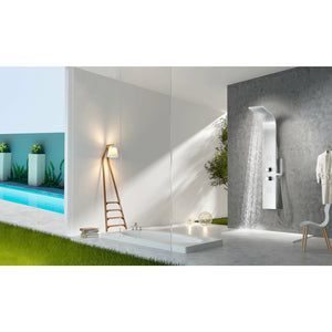 Anzzi Anchorage 60 Inch Full Body Shower Panel with Heavy Rain Shower Head With Cascading Waterfall, Two Shower Control Knobs, Two Acu-stream Body Jet Sets and One Euro-grip Free Range Hand Sprayer in Brushed Steel SP-AZ038 - Lifestyle - Vital Hydrotherapy