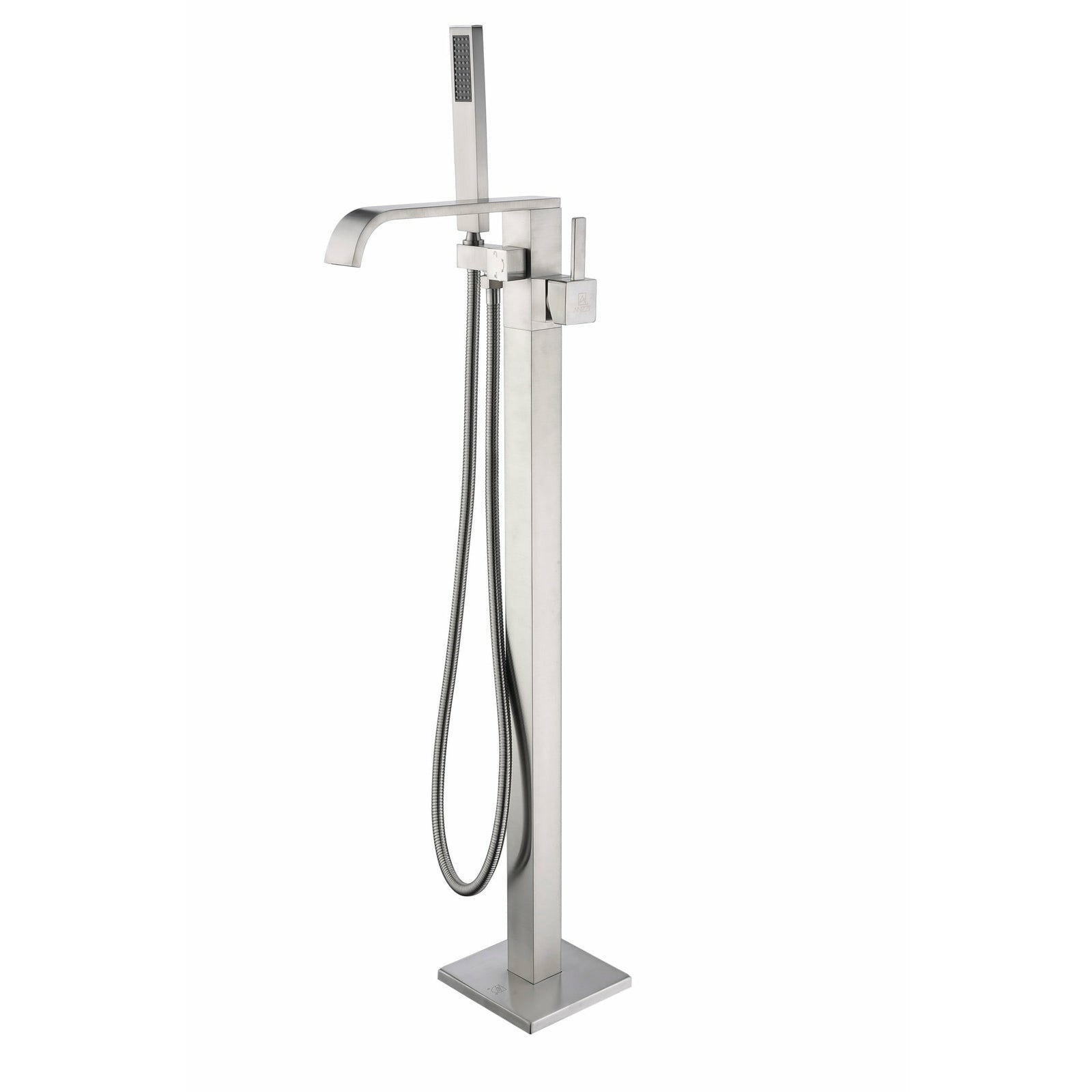 Anzzi Angel 2-Handle Claw Foot Tub Faucet with Hand Shower - (Brushed Nickel) - Solid Brass Valves - Floor Mounted - FS-AZ0044 - Vital Hydrotherapy