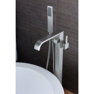 Anzzi Angel 2-Handle Claw Foot Tub Faucet with Hand Shower - (Brushed Nickel) - Solid Brass Valves - Floor Mounted - FS-AZ0044 - Lifestyle - Vital Hydrotherapy