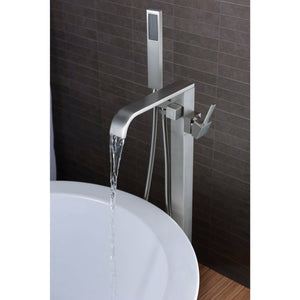 Anzzi Angel 2-Handle Claw Foot Tub Faucet with Hand Shower - (Brushed Nickel) - Solid Brass Valves - Floor Mounted - FS-AZ0044 - Lifestyle - Vital Hydrotherapy
