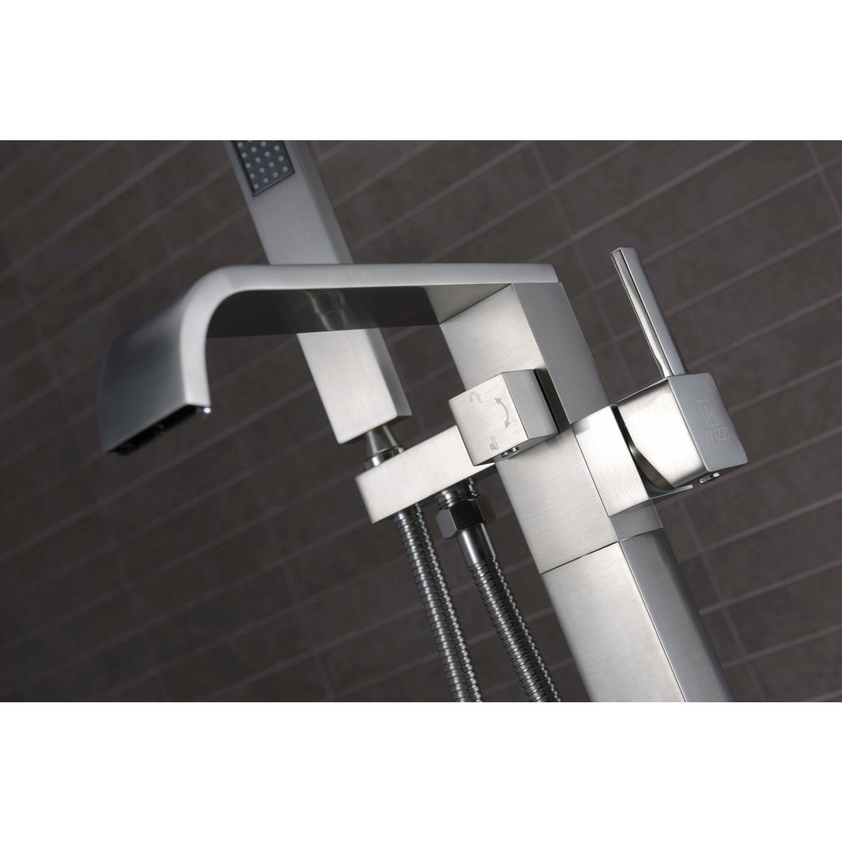 Anzzi Angel 2-Handle Claw Foot Tub Faucet with Hand Shower - (Brushed Nickel) - Solid Brass Valves - Floor Mounted - FS-AZ0044 - Vital Hydrotherapy