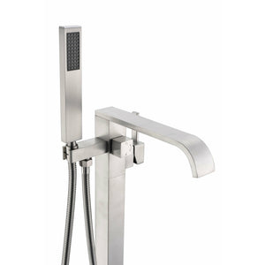 Anzzi Angel 2-Handle Claw Foot Tub Faucet with Hand Shower - (Brushed Nickel) - Solid Brass Valves - Floor Mounted - FS-AZ0044 - Vital Hydrotherapy