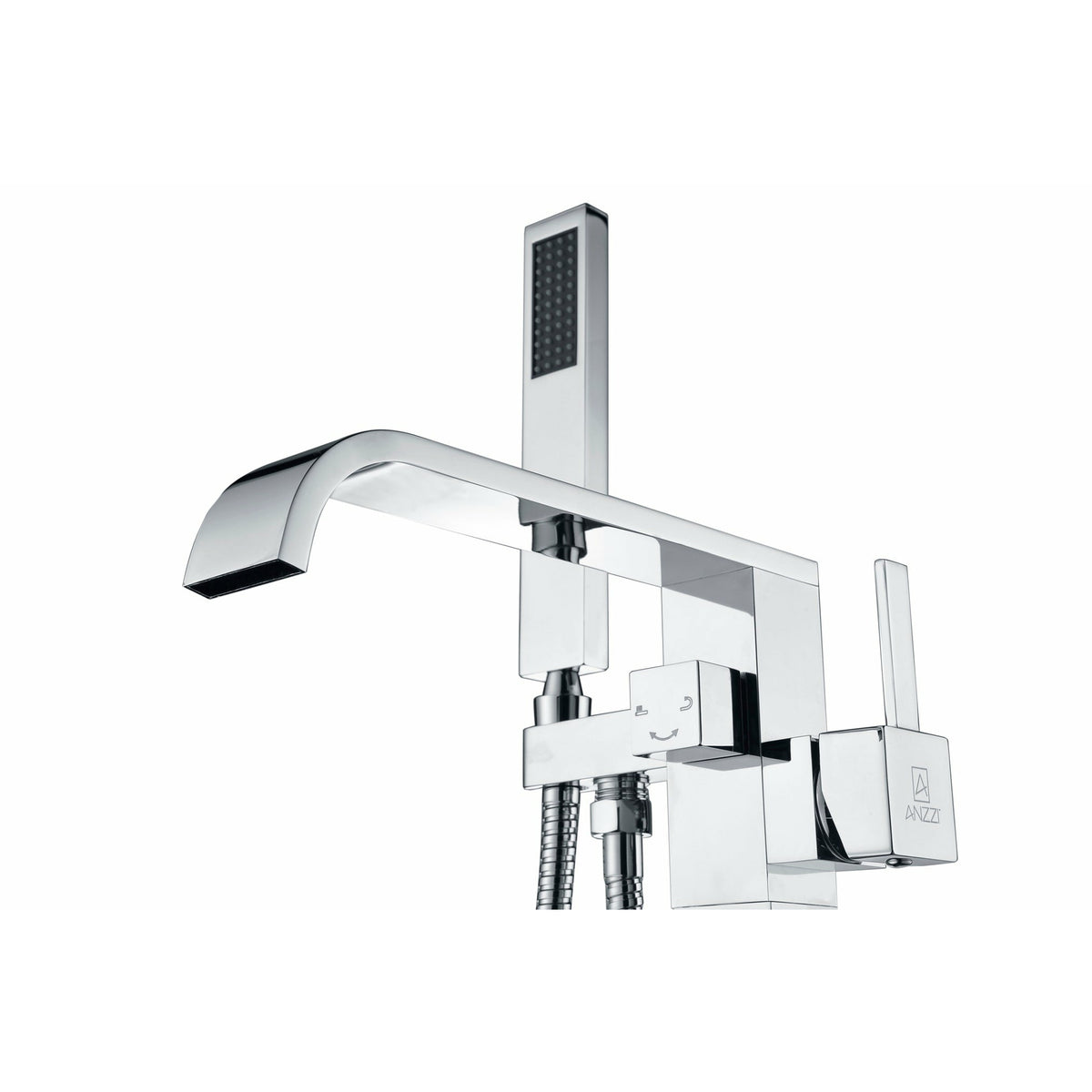 Anzzi Angel 2-Handle Claw Foot Tub Faucet with Hand Shower - (Polished Chrome) - Solid Brass Valves - Floor Mounted - FS-AZ0044 - Vital Hydrotherapy