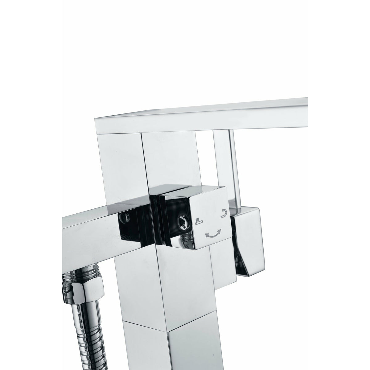 Anzzi Angel 2-Handle Claw Foot Tub Faucet with Hand Shower - (Polished Chrome) - Solid Brass Valves - Floor Mounted - FS-AZ0044 - Vital Hydrotherapy