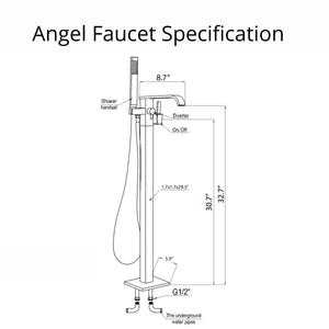 Angel Faucet with Hand Shower Specification Drawing FTAZ501-0044B - Vital Hydrotherapy