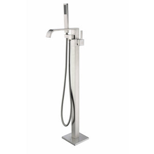 Angel Faucet with Hand Shower in Brushed Nickel - Floor Mounted - FTAZ501-0044B - Vital Hydrotherapy
