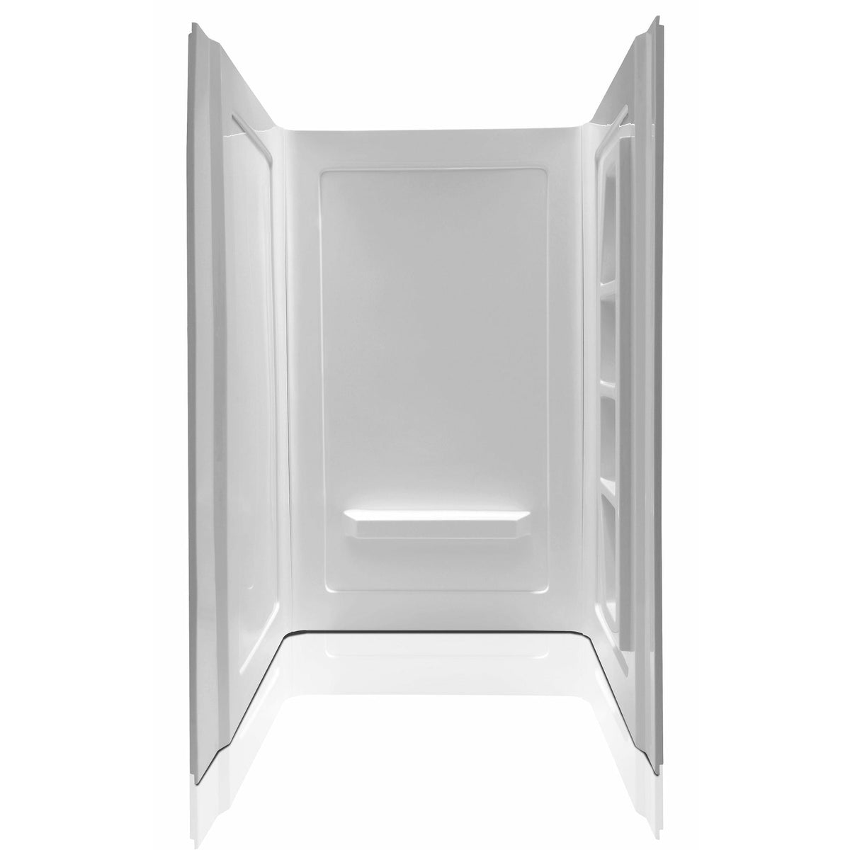 Anzzi Forum 48 in. x 36 in. x 74 in. 3-piece DIY Friendly Alcove Shower Surround with Built-in Shelves in White SW-AZ011WH - Vital Hydrotherapy