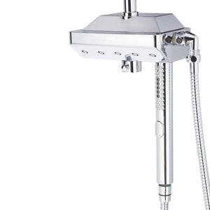PULSE ShowerSpas Shower System - AquaPower ShowerSpa - 3-function wand hand shower and hand shower holder and diverter at the bottom of Aqua Power - Polished Chrome - 1054 - Vital Hydrotherapy