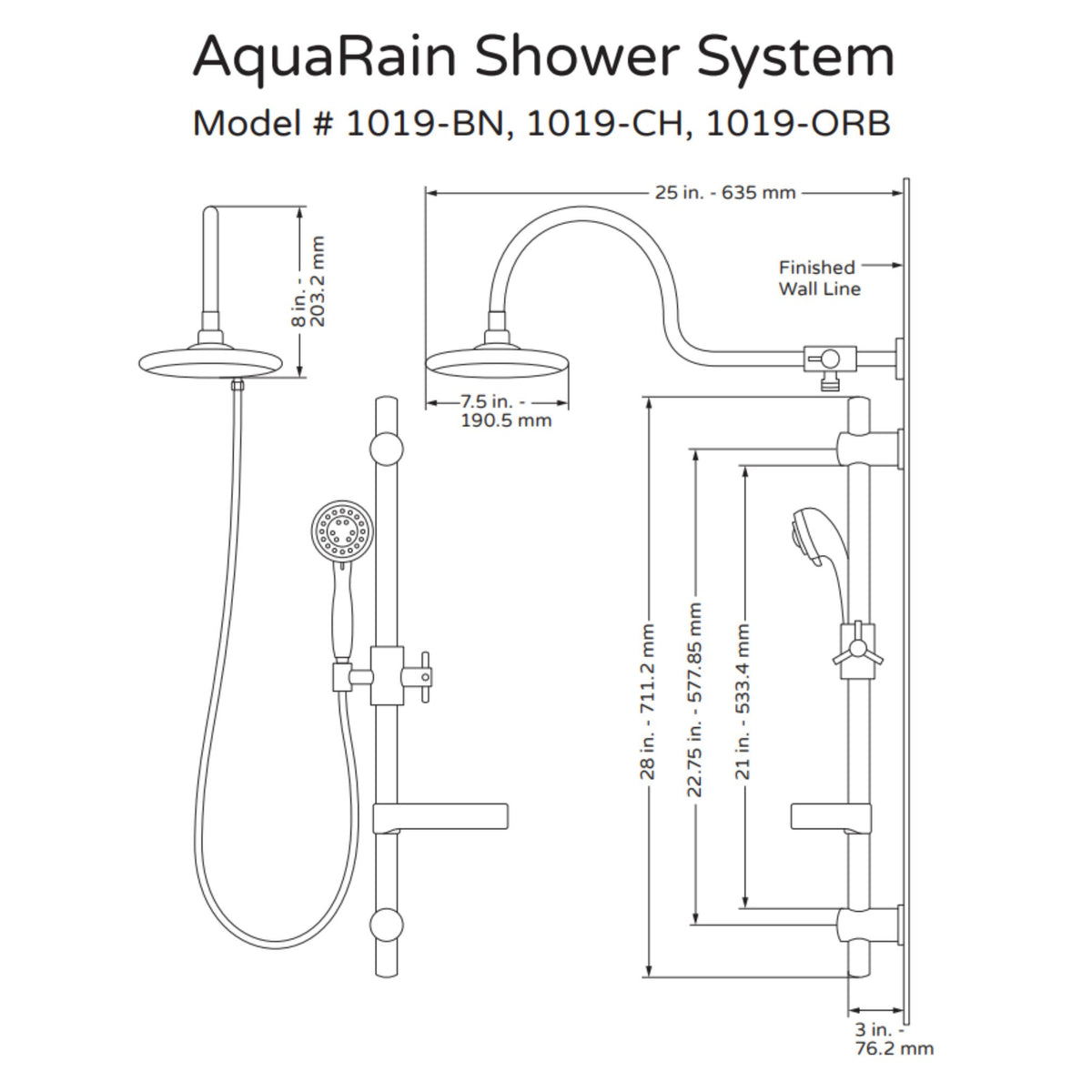 PULSE ShowerSpas Shower System Aqua Rain Shower System 1019 Vital