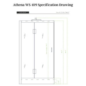 Athena Deluxe Steam Shower WS-109 Specification Drawing - Vital Hydrotherapy
