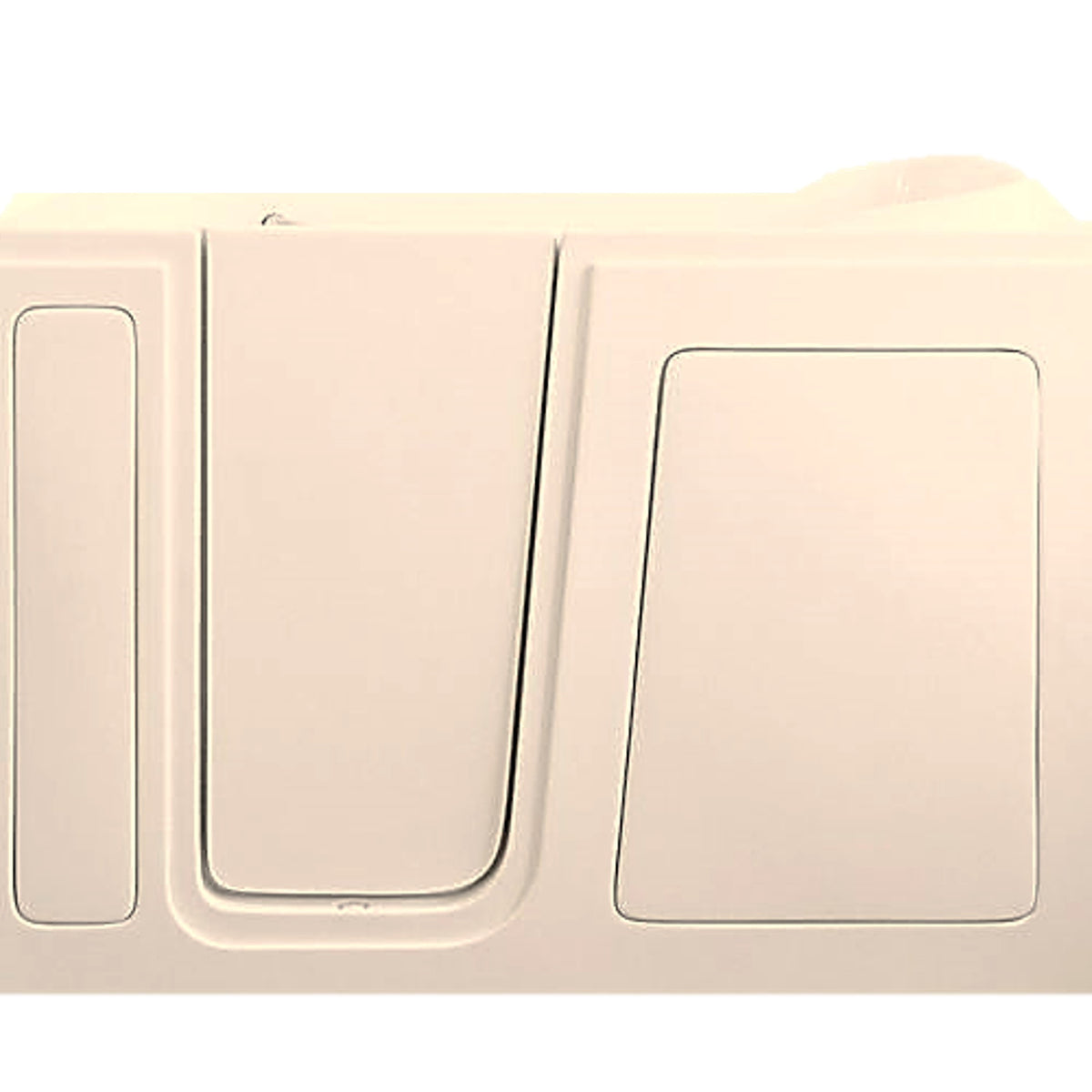 Avora Bath 28" x 48" walk-in tub biscuit with contemporary faucet including hand shower - left inward swinging door - air and vibration jets with microbubble - removable side access panels - highest grade fiberglass composite construction - gel coat high gloss finish - stainless steel frame - Vital Hydrotherapy