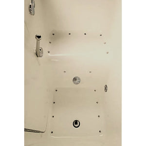 Avora Bath 28" x 48" walk-in tub biscuit with contemporary faucet including hand shower - right inward swinging door - air massage with microbubble - removable side access panels - highest grade fiberglass composite construction - gel coat high gloss finish - stainless steel frame - top view - Vital Hydrotherapy