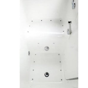 Avora Bath 28" x 48" walk-in tub white with contemporary faucet including hand shower - left inward swinging door - air massage with microbubble - removable side access panels - highest grade fiberglass composite construction - gel coat high gloss finish - stainless steel frame - top view - Vital Hydrotherapy