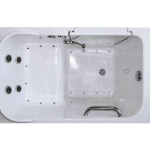 Avora Bath 28" x 48" walk-in tub with contemporary faucet including hand shower, air bubble massage, vibration massage therapy system and heated air - top view - Vital Hydrotherapy