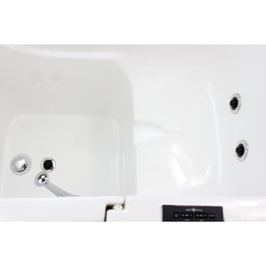 Avora Bath 28" x 48" walk-in tub with control panel, vibration massage therapy system and drain - top view - Vital Hydrotherapy