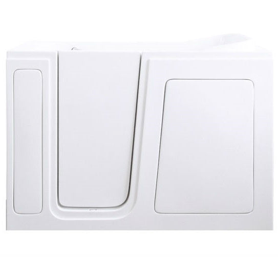 Avora Bath 28" x 48" walk-in tub white with contemporary faucet including hand shower - left inward swinging door - air and hydro massage with microbubbles - removable side access panels - highest grade fiberglass composite construction - gel coat high gloss finish - stainless steel frame - Vital hydrotherapy