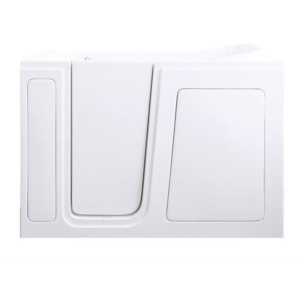 Avora Bath 28" x 48" walk-in tub white with contemporary faucet including hand shower - left inward swinging door - air and hydro massage - removable side access panels - highest grade fiberglass composite construction - gel coat high gloss finish - stainless steel frame - Vital hydrotherapy